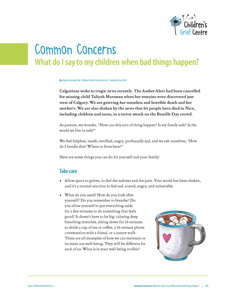 2021 CGC Common Concerns What to Say to Kids